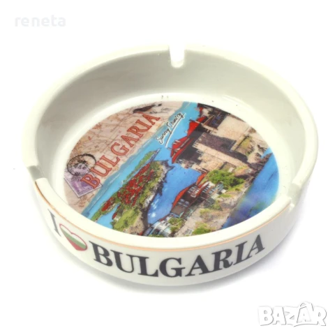 Пепелник България, Морски бряг, Керамичен, 10х3 см, снимка 1