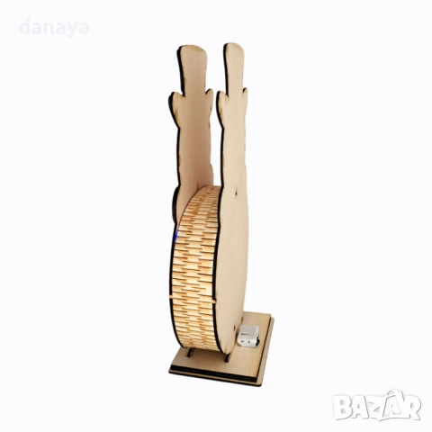 6097 Голям светещ снежен човек MDF коледна украса с LED многоцветни светлини, снимка 4 - Декорация за дома - 51466137