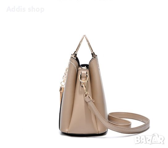 Модерна дамска чанта с метална дръжка Tulip Accent и презрамка за рамо, 6цвята , снимка 4 - Чанти - 45393973