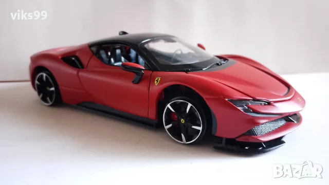 2019 Bburago Ferrari SF90 Stradale - Мащаб 1:24, снимка 6 - Колекции - 49388417