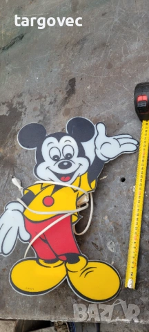 Оригинална старинна детска лампа Мики Маус на Дисни