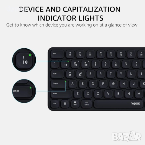 Безжични клавиатура и мишка RAPOO 9360M, снимка 5 - Клавиатури и мишки - 51919629