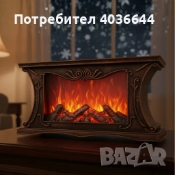 Декоративна LED камина с реалистичен ефект на пламък и жарава, снимка 1