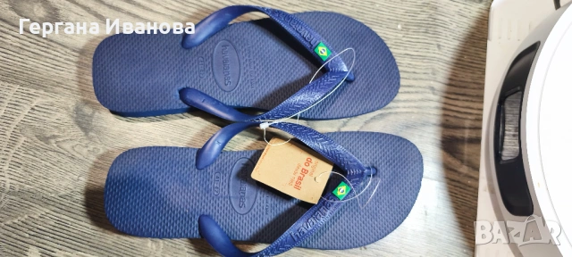 НОВИ Оригинални Джапанки Havaianas Brasil Logo – Тъмносини, № 41-42