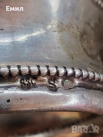 Антикварен сребърен пръстен за салфетки , снимка 4 - Колекции - 54164726