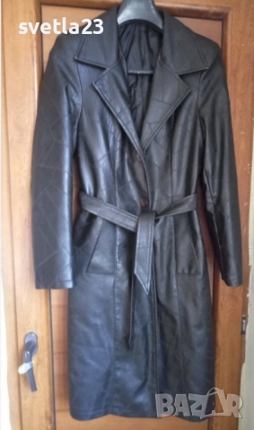Дамско кожено палто с топла подплата, снимка 3 - Палта, манта - 52911039