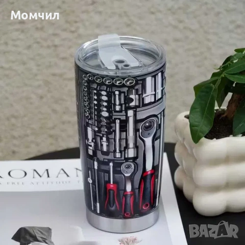 Метална термочаша с графика на инструменти 600мл.