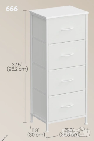 Стилен скрин от плат с 4 чекмеджета, снимка 8 - Други стоки за дома - 53540874