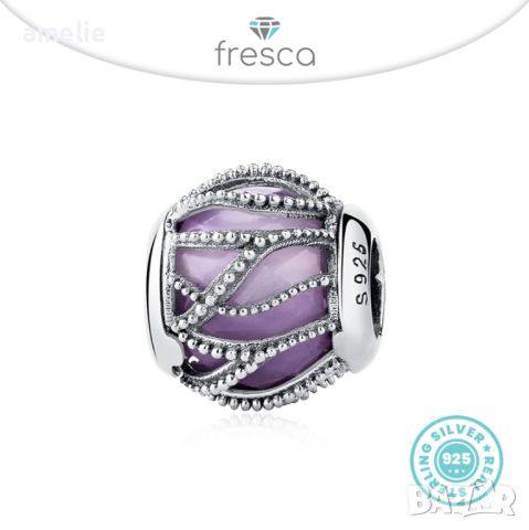 Промо -30%! Талисман Fresca по модел Пандора Pandora сребро 925 Purple Radiance. Колекция Amélie, снимка 1 - Гривни - 38576696
