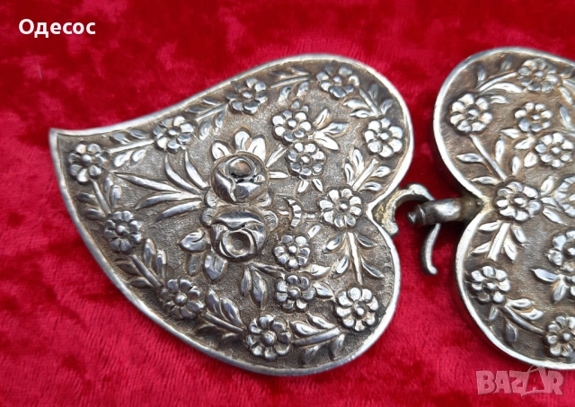 Възрожденски сребърни пафти със следи от живачна позлата, снимка 5 - Антикварни и старинни предмети - 52551493