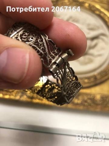 Сребърна възрожденска гривна филигран , снимка 3 - Гривни - 51725208