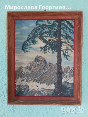 Стара маслена картина в дървена рамка Размер на рамката - 40 см х 32 см