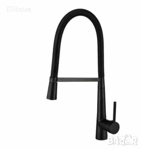 Висок кран за мивка с подвижен гъвкав чучур тип "U", черен, снимка 7 - Други стоки за дома - 52854071