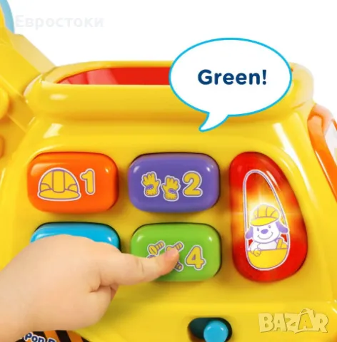 Интерактивна играчка за бутане VTech Pop-a-Ball Pop & Drop Digger, интерактивна играчка багер , снимка 3 - Образователни игри - 47241924