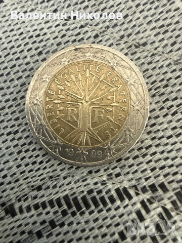 Монета от 2 евро дървото на живота 1999, снимка 2 - Колекции - 53351160