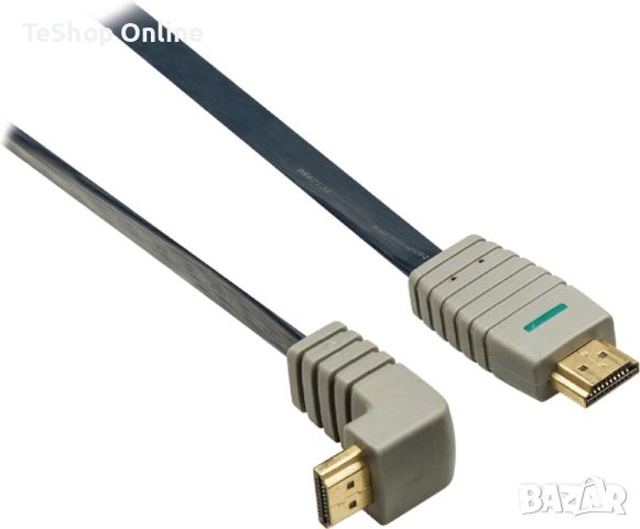 HDMI 1.4 High Speed ​​​​с Ethernet кабел под ъгъл надолу Bandridge 0.5 m, снимка 3 - Приемници и антени - 46396316