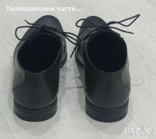 Оригинални официални мъжки обувки Andrews Андрюс 43 номер от естествена кожа, в черен цвят, снимка 2 - Официални обувки - 52867544