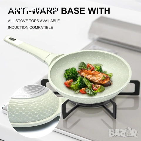 Тиган DYGG 20 см с незалепващо покритие и стъклен капак, снимка 4 - Съдове за готвене - 53654528