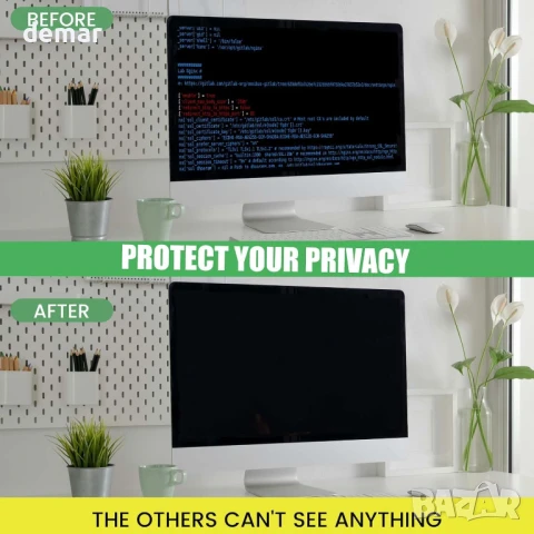 EliWhale филтър за екран за поверителност,27-инчов 16:9(598 ммx337 мм), снимка 4 - Монитори - 50778567