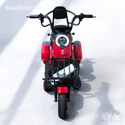 Двуместна електрическа триколка blueElectric Pudding 1800W | 48V | 23Ah | RED, снимка 8 - Мотоциклети и мототехника - 49745641
