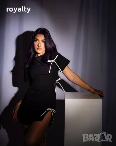 Елегантна черна стилна дамска рокля , снимка 2 - Рокли - 50374855