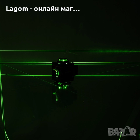 4D лазерен нивелир 16 линии – зелен 360° самонивелиращ, IP54, 2 батерии, скоба за стенен монтаж, снимка 15 - Други инструменти - 52561216