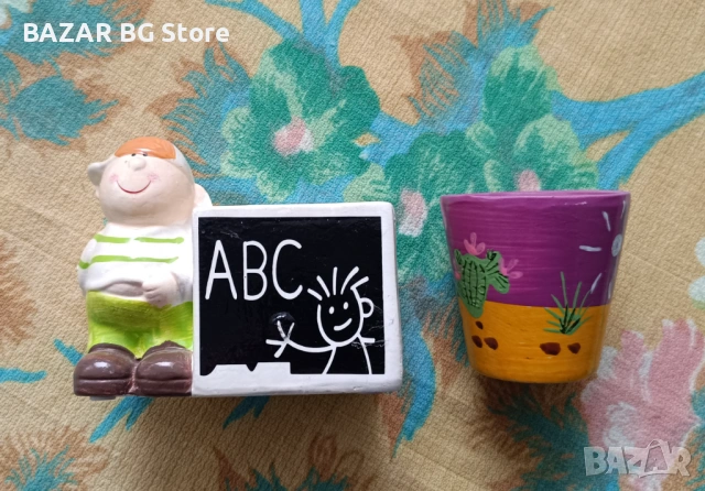 Комплект керамични саксии за кактуси и сукуленти. Нови.