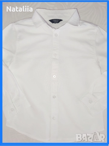 Бяла риза Primark с дълъг ръкав –4-5г, снимка 3 - Детски ризи - 52827860