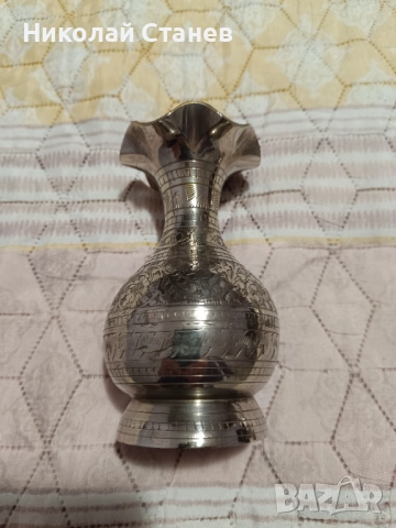 Продавам стар никелиран месингов комплект от 3 части, снимка 5 - Антикварни и старинни предмети - 51966454