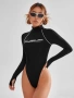 Черно изрязано боди Shein, снимка 3