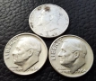 Стари сребърни монети 2 броя даймове 1964 и 50 ст.1913 г. Прекрасни !, снимка 6