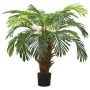 vidaXL Изкуствена сагова палма със саксия, зелена, 90 см（SKU:336306