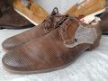 мъжки обувки от естествена кожа DANIEL HECHTER® MEN´S LEATHER LOW SHOES - COGNAC BROWN, N- 43 - 44, снимка 5