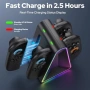 Нова Switch 2 Joy-Con зарядна док станция 4 контролера магнитна RGB, снимка 6