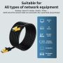 Qxcynsef Outdoor Cat 6 Ethernet кабел, RJ45 екраниран-550-MHz водоустойчив (черен, 35M,40М,50М,60М), снимка 4