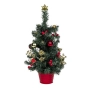 Декоративна коледна елха с червени топки в саксия, 20 LED, 50см, снимка 2