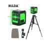 HILDA Лазерен нивелир 2 линии зелен лъч със статив 1М самонивелиращ, снимка 1