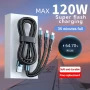 Кабел за бързо зареждане 120W 3 в 1 - LIGHTNING, microUSB и TYPE-C, снимка 1