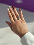 Сребрист дамски пръстен от медицинска стомана с интересен дизайн и декоративни елементи, снимка 1 - Пръстени - 45852959