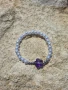 Перлена гривна с лилаво цвете, снимка 2