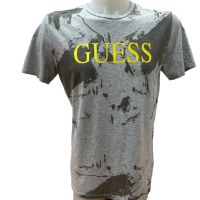 Мъжка тениска GUESS размер M / L сиво жълто, снимка 1 - Тениски - 45717805
