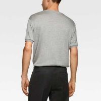 Мъжка тениска Zara, 100% лиосел, Сива, XL, снимка 2 - Тениски - 45524752