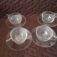 Сервиз за кафе - йенско стъкло от 4 бр. чаши, снимка 1 - Сервизи - 45538023