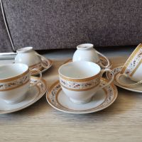 Нов порцеланов сервиз за дълго кафе или чай с декор тип "шевица", снимка 1 - Сервизи - 45708218