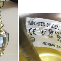 Луксозна висяща лампа полилей тип Фенер, 'бронз' кристални стъкла, отличен, снимка 3 - Лампи за таван - 45698819
