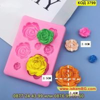 Силиконов молд със 7 различни форми на рози - КОД 3799, снимка 10 - Форми - 45131705