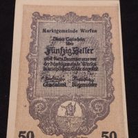 Банкнота НОТГЕЛД 50 хелер 1920г. Австрия перфектно състояние за КОЛЕКЦИОНЕРИ 45156, снимка 4 - Нумизматика и бонистика - 45523785
