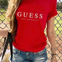 Дамски памучни тениски Guess - различни десени и цветове - 30 лв., снимка 1 - Тениски - 45280987