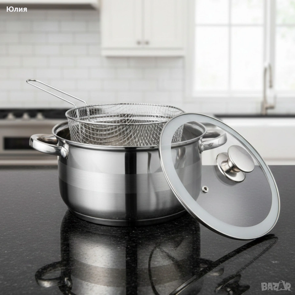 Тенджера с кошница , снимка 1