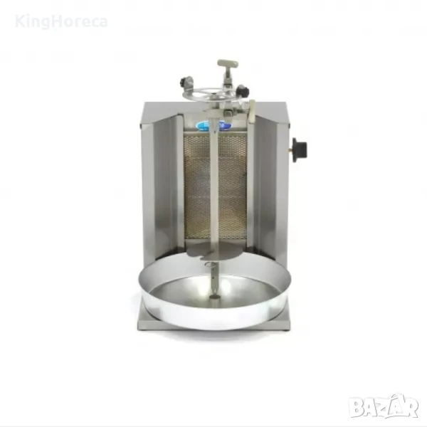 Газов грил за дюнер – 1 горелка, капацитет 10 кг, ръчно въртене, снимка 1